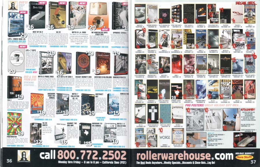 Winter 2003 Roller Warehouse Video Spread